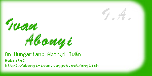 ivan abonyi business card